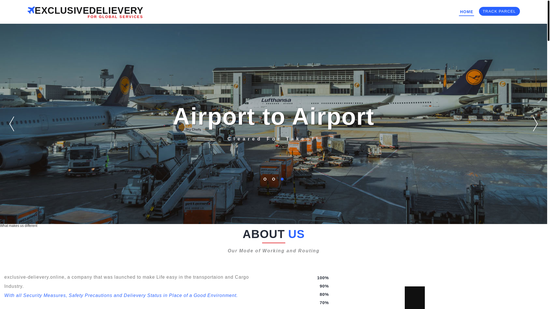 website screenshot of https://exclusive-delievery.site/