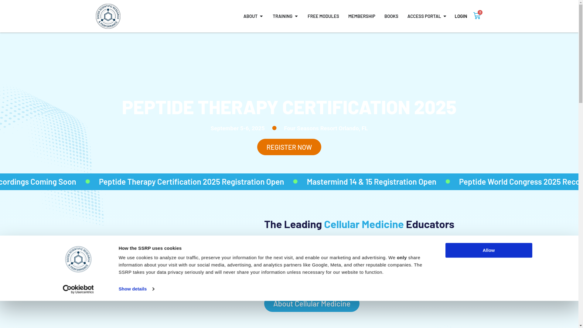 website screenshot of https://ssrpinstitute.org/
