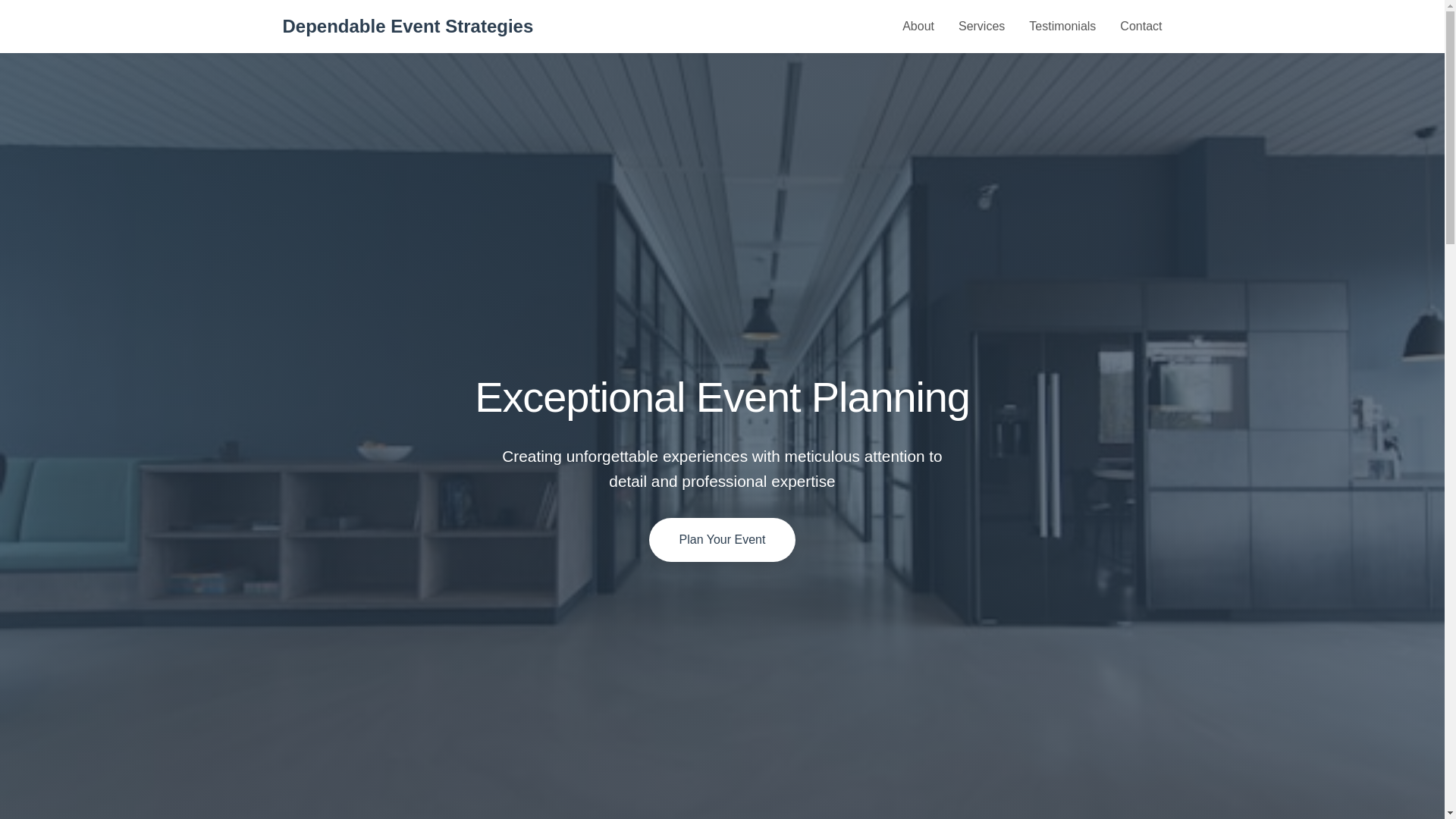 website screenshot of https://dependableeventstrategies.digital/
