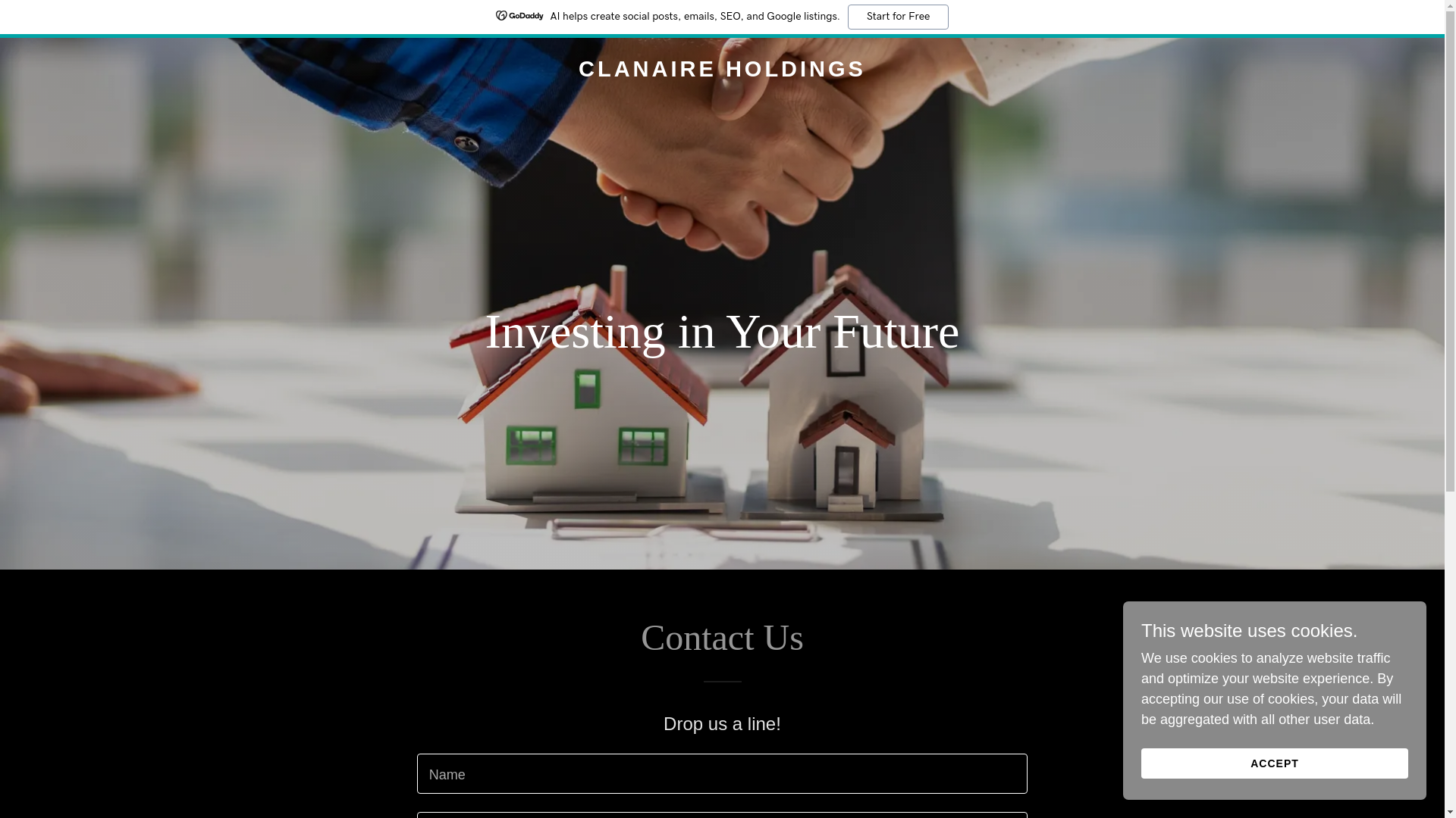 website screenshot of https://clanaireholdings.com/