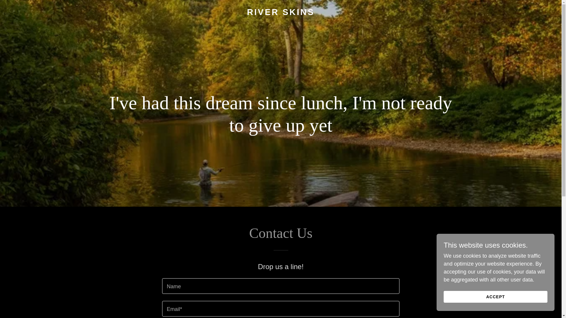 website screenshot of https://riverskins.co/