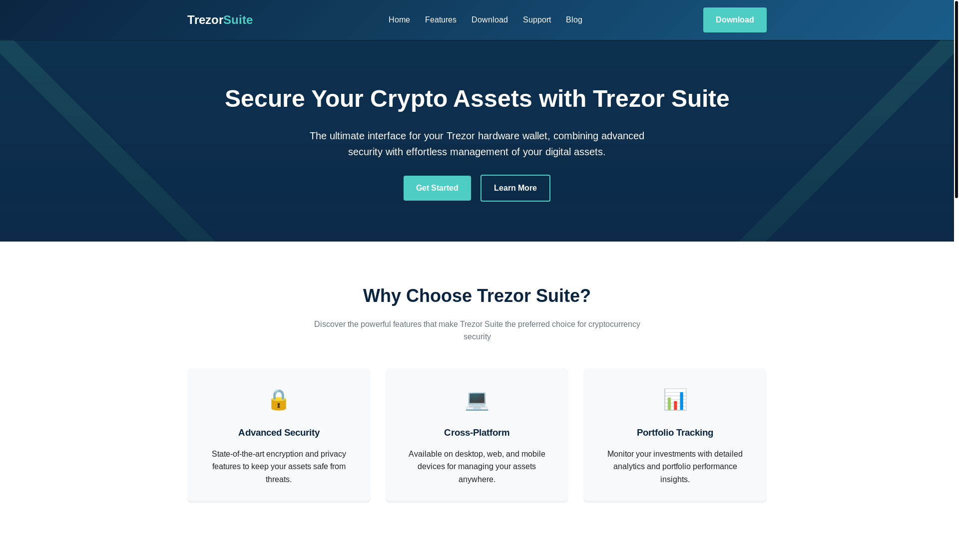 website screenshot of https://suite-trezo-faq.pages.dev/