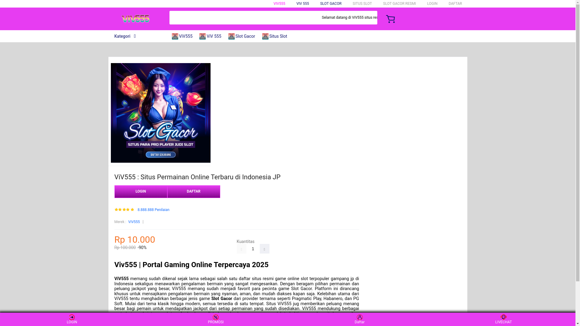 website screenshot of https://viv555a.com/