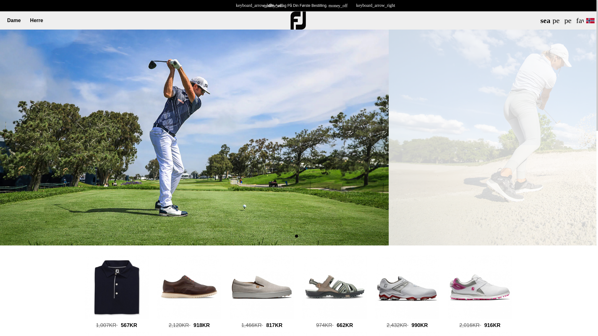 website screenshot of https://footjoy-norge.com/