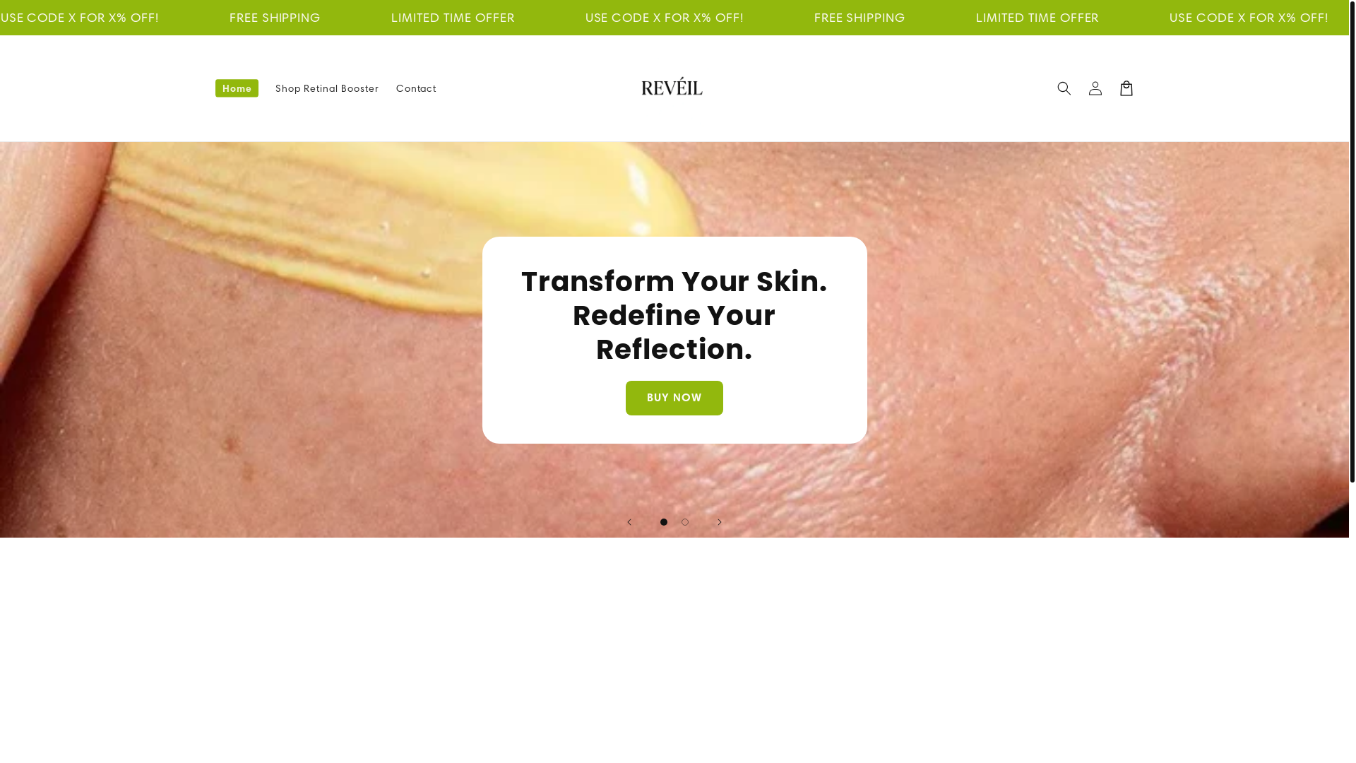 website screenshot of https://reviel.shop/