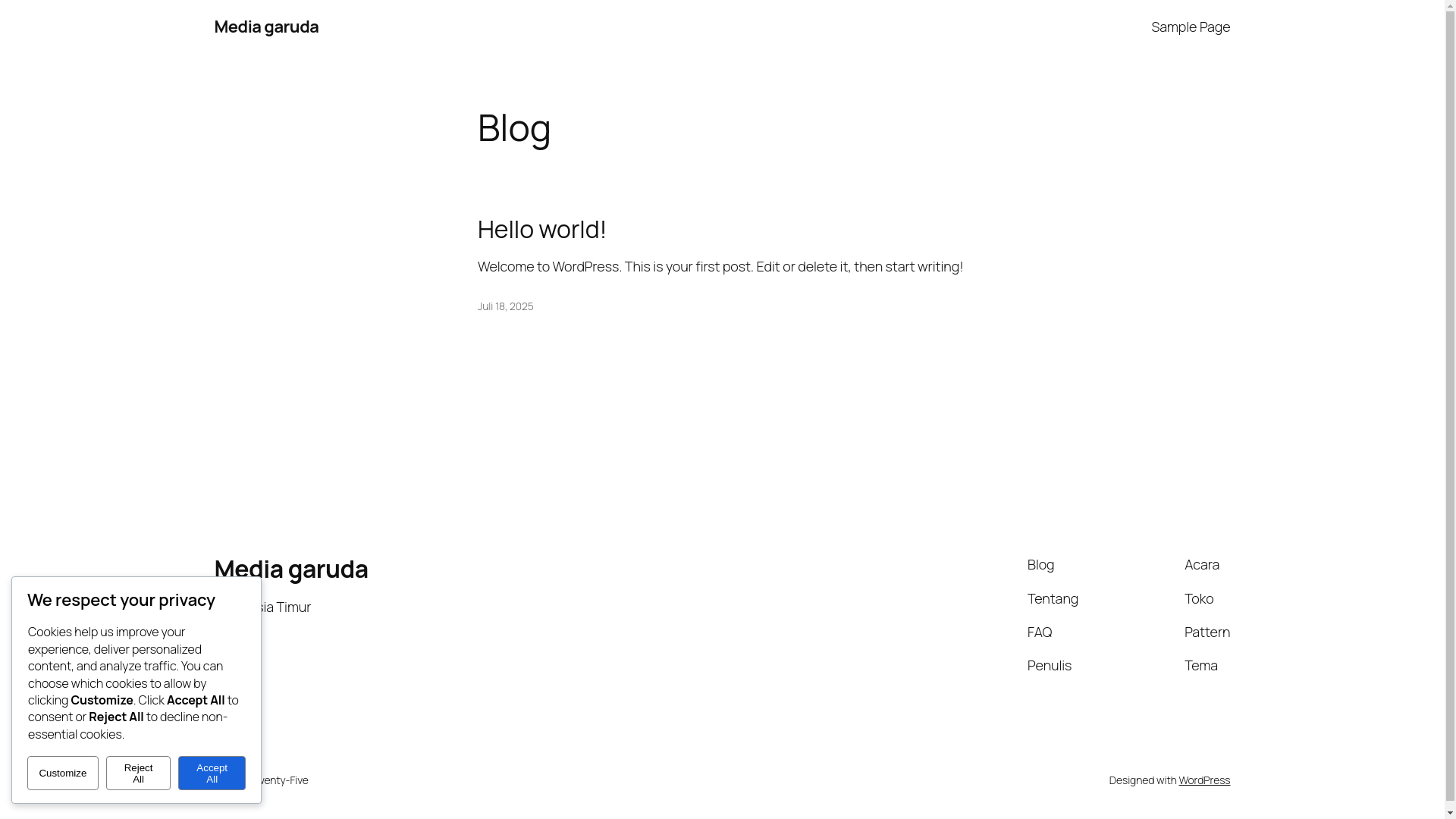 website screenshot of https://mediagarudaindonesiatimur.com/