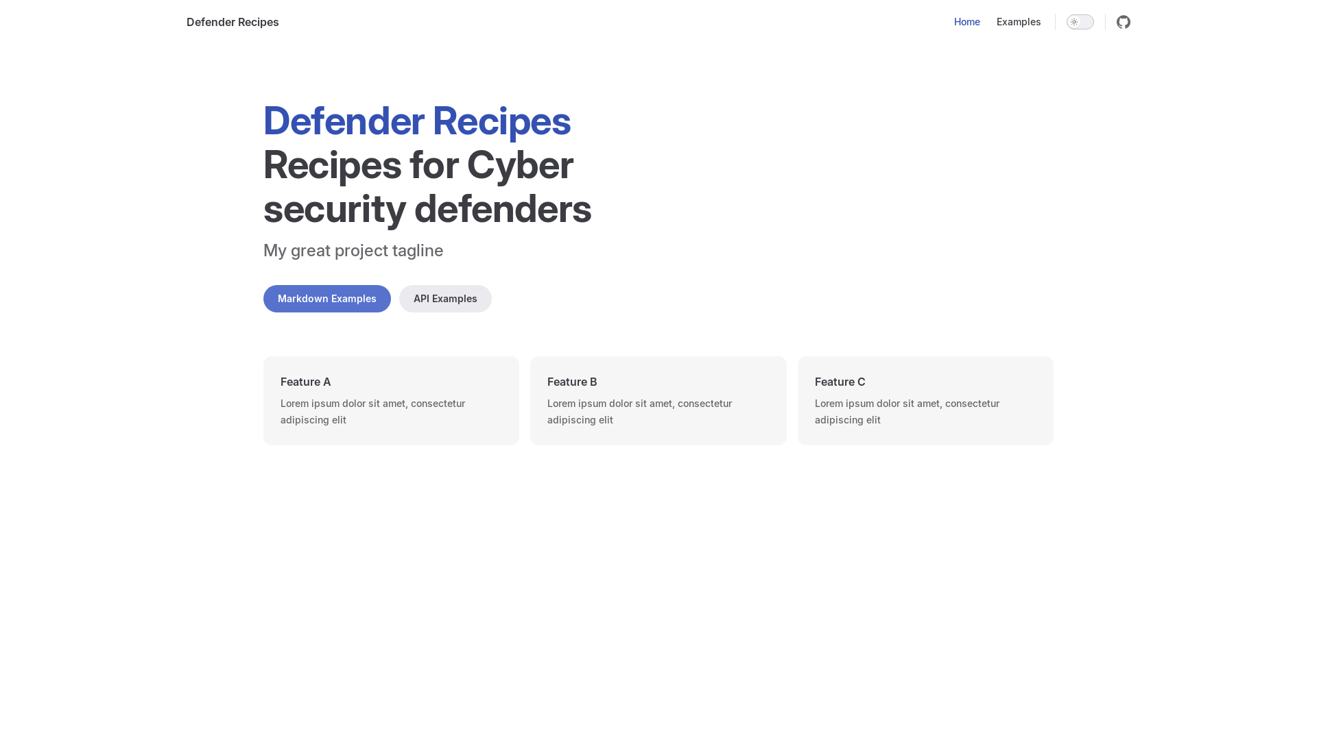 website screenshot of https://defender-recipes.pages.dev/