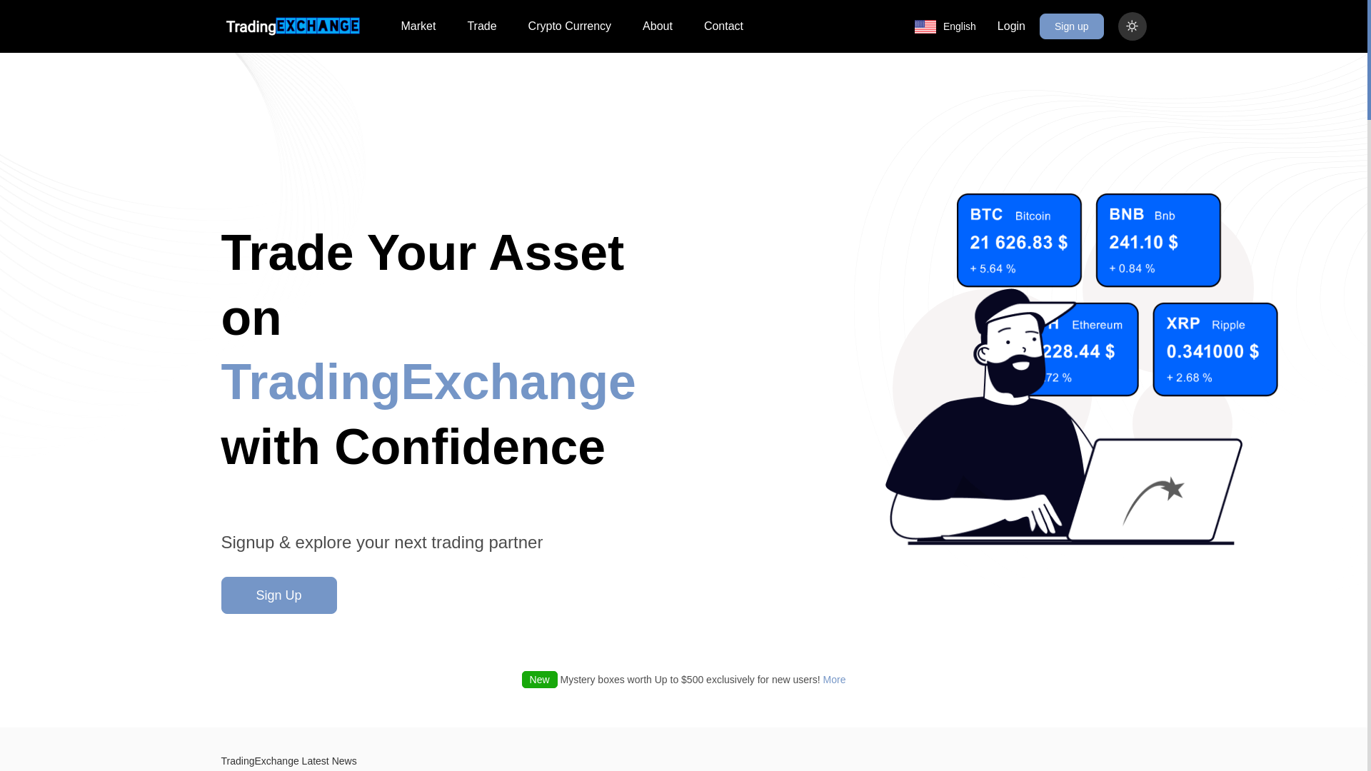 website screenshot of https://tradingexx.com/