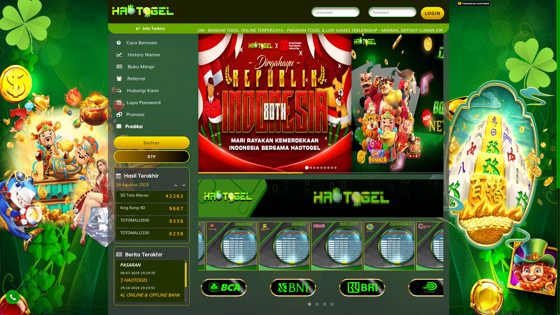 website screenshot of https://haotogel566yhd2.website/