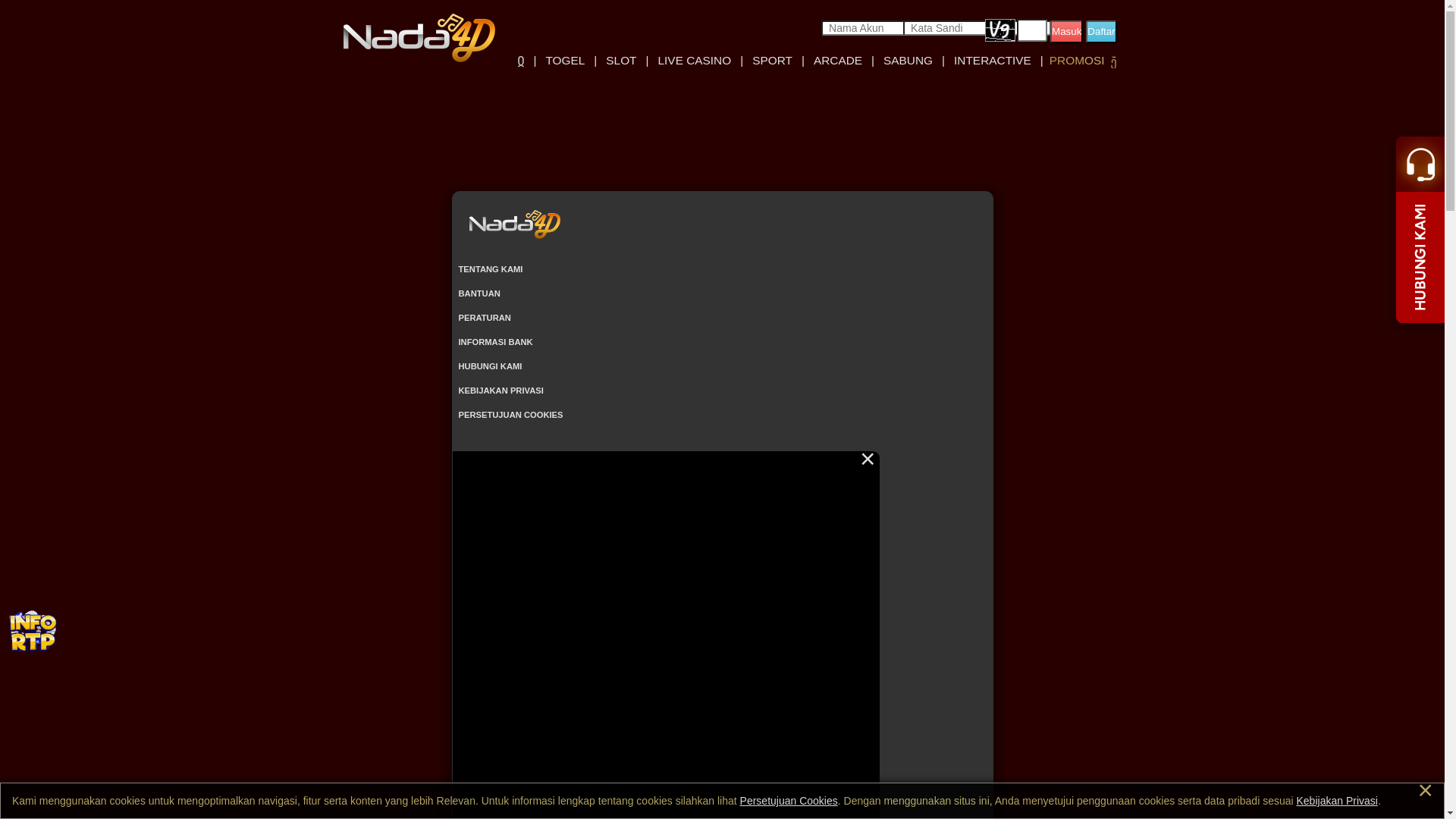 website screenshot of https://ampnada4d.site/