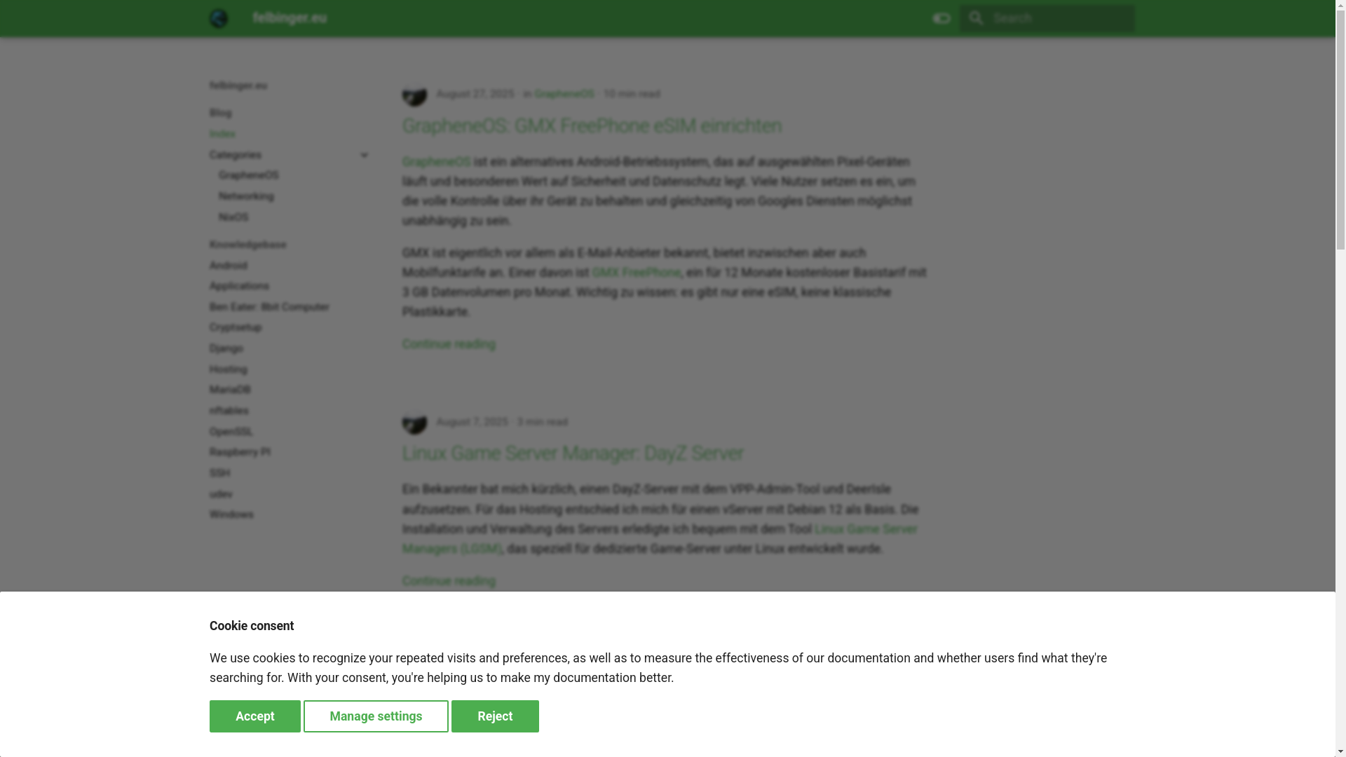 website screenshot of https://felbinger.pages.dev/