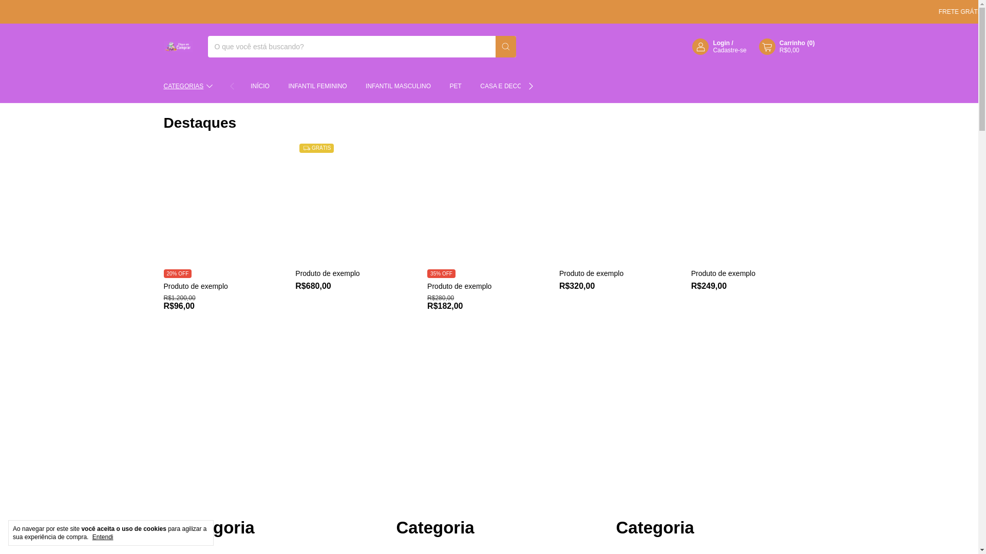 website screenshot of https://cliqueemcomprar.com.br/