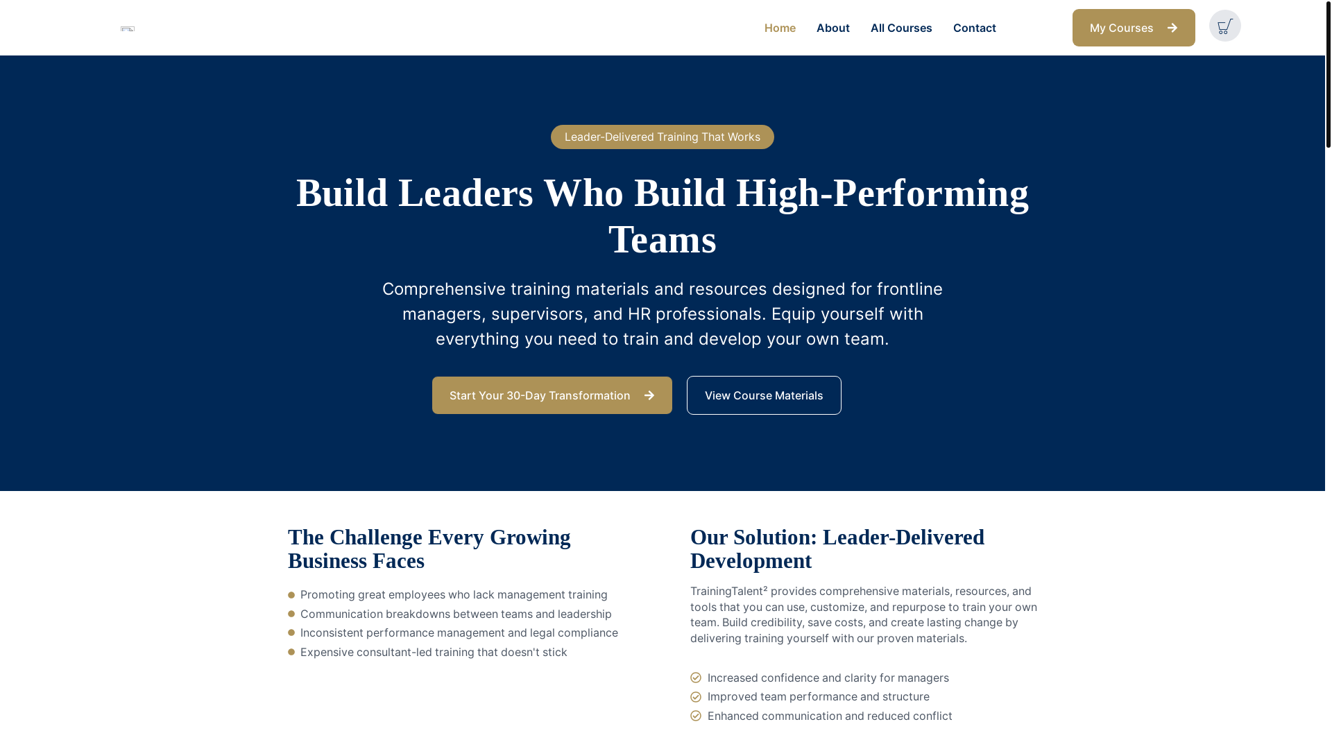website screenshot of https://t2trainingtalent.com/