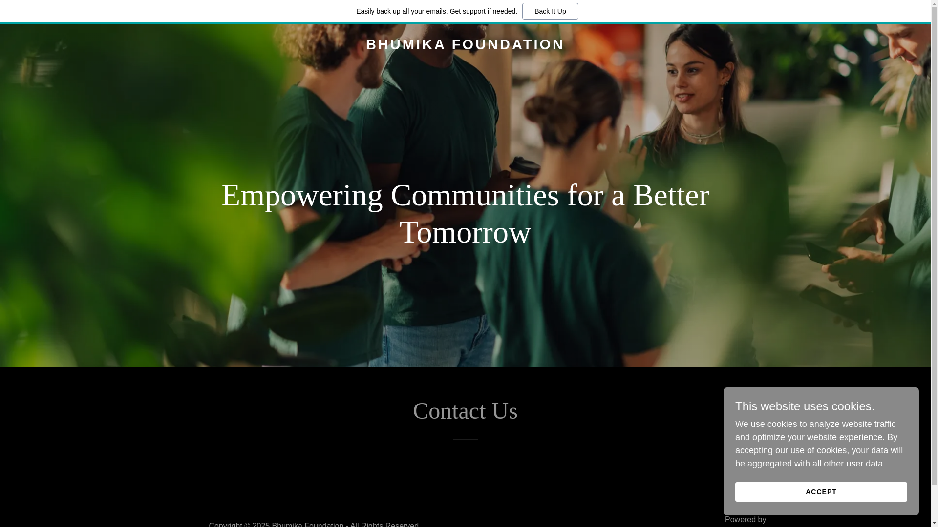 website screenshot of https://bhumikafoundation.in/
