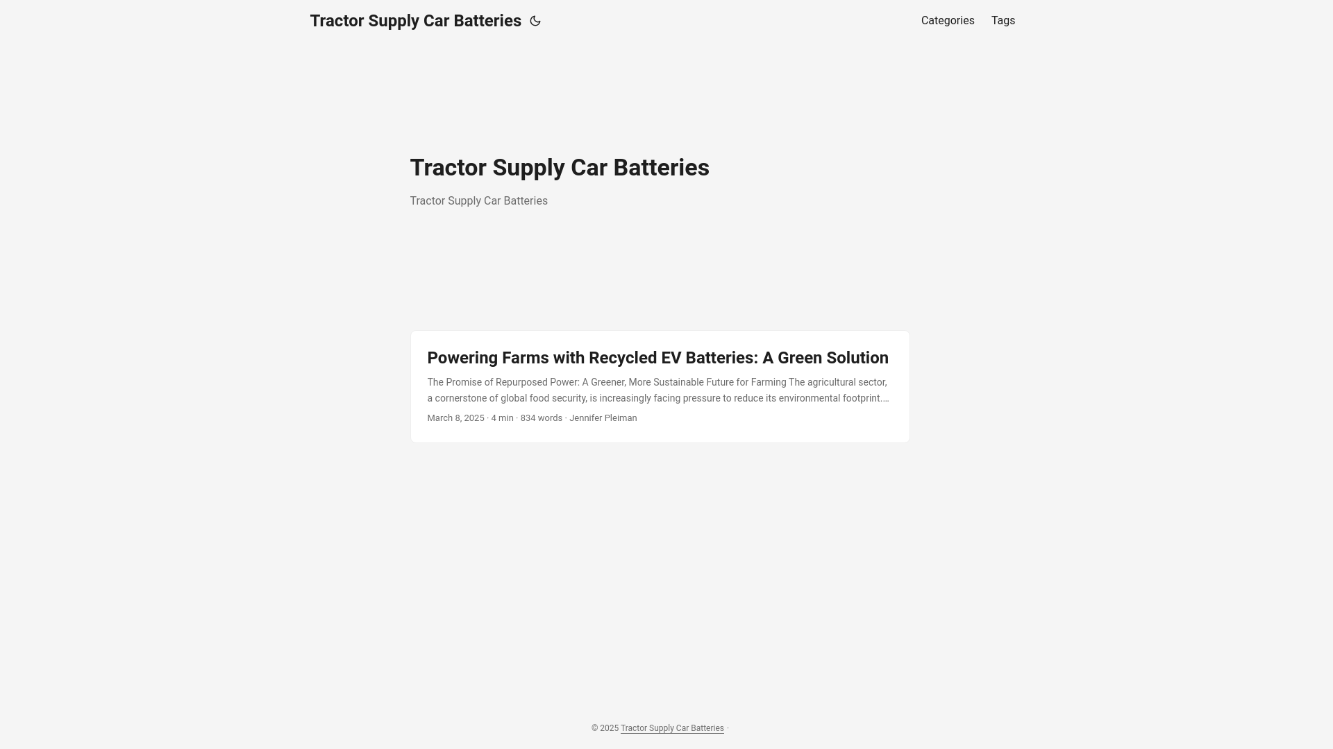 website screenshot of https://tractor-supply-car-batteries.pages.dev/
