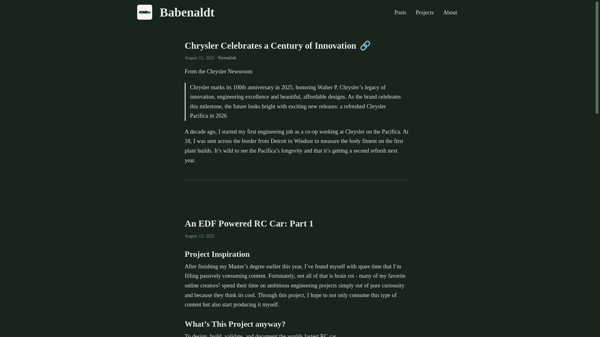 website screenshot of https://babenaldt-personalblog.pages.dev/