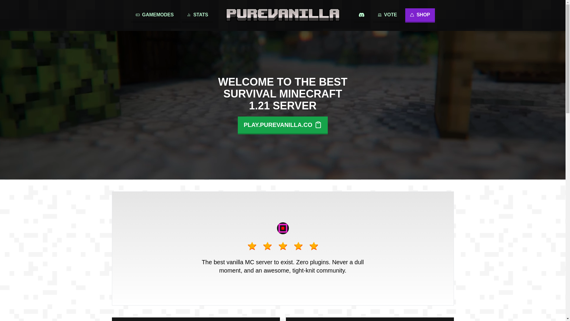 website screenshot of https://purevanilla.pages.dev/