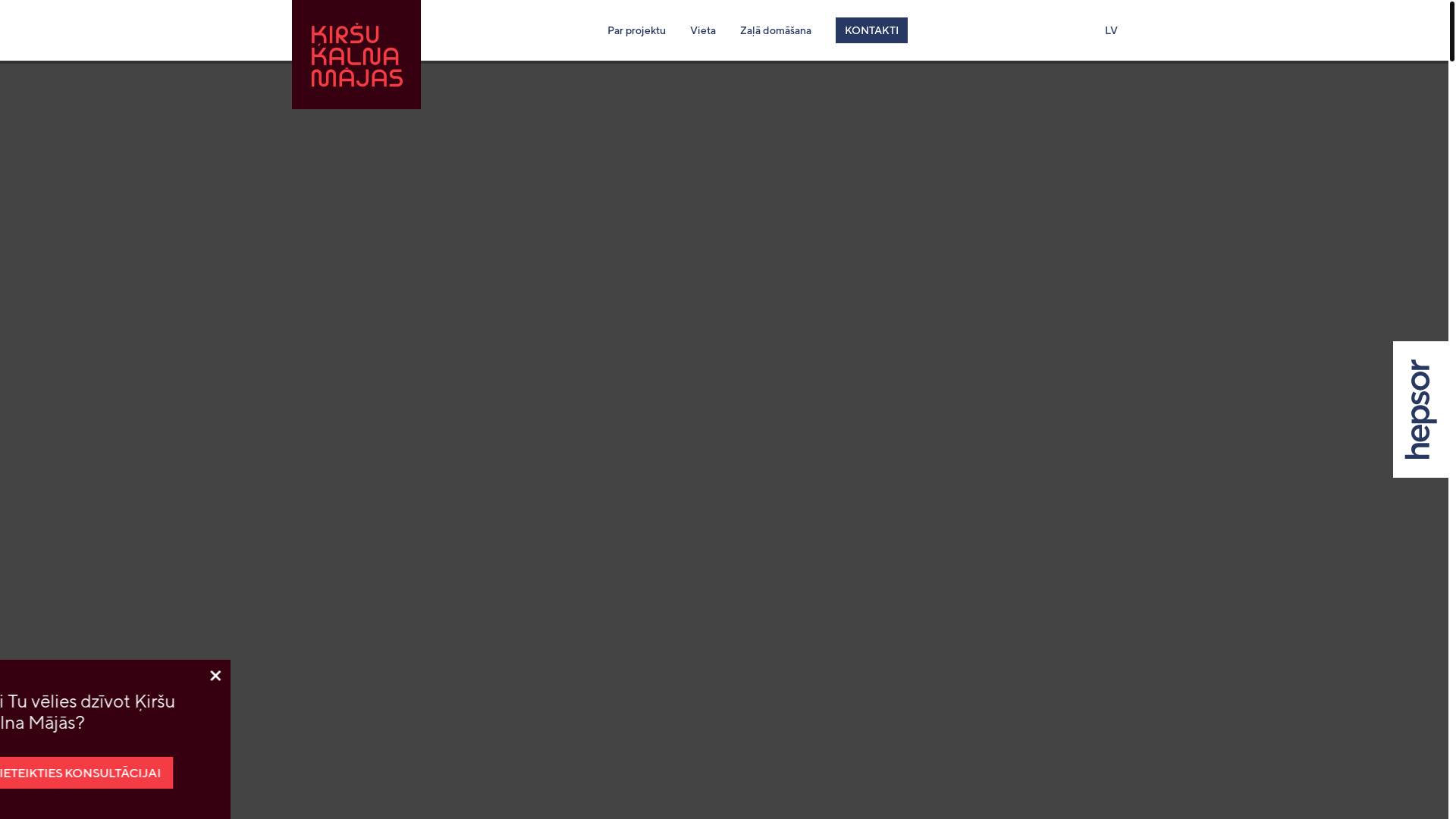 website screenshot of https://kirsukalnamajas.lv/
