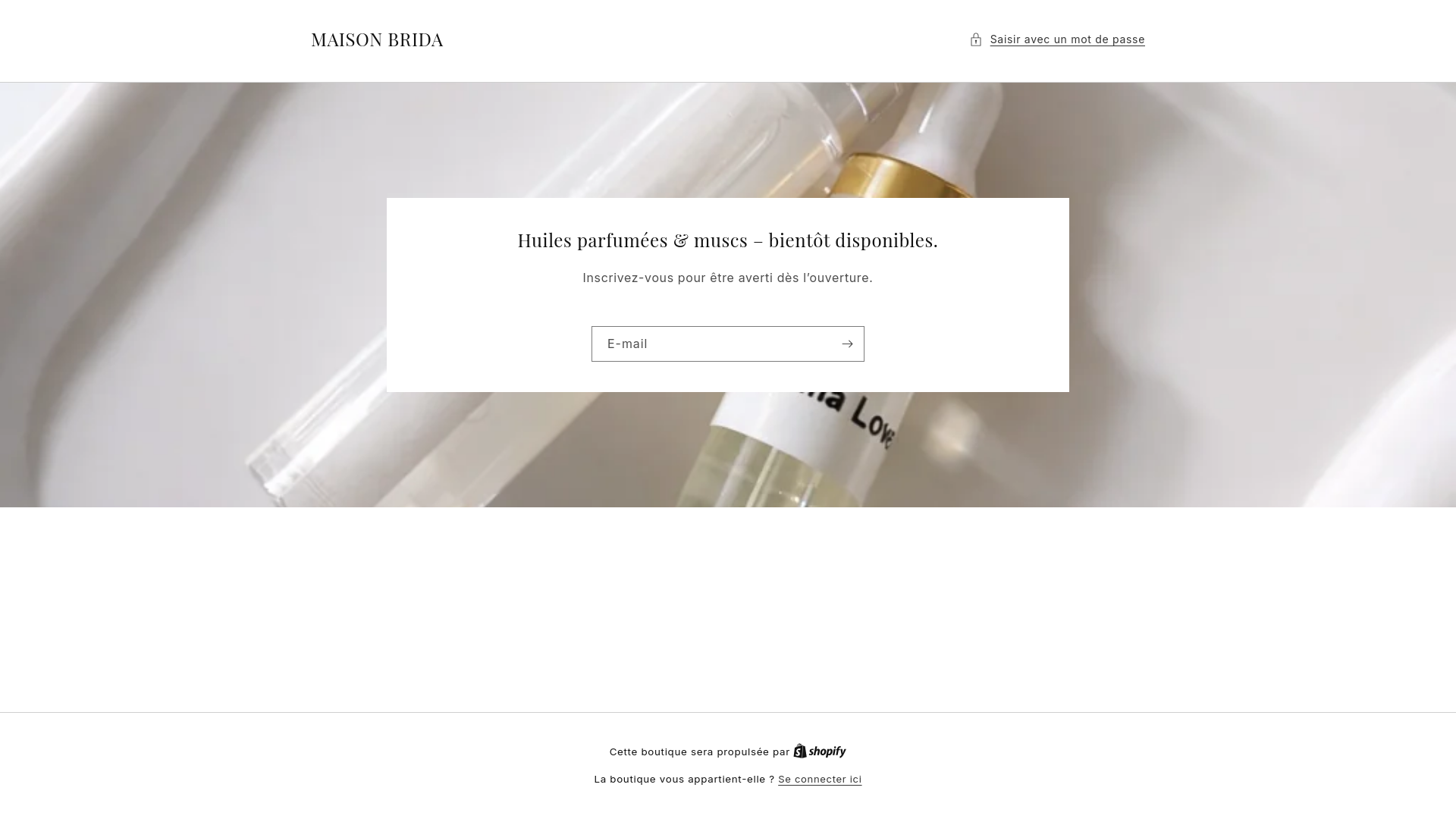 website screenshot of https://maisonbrida.com/