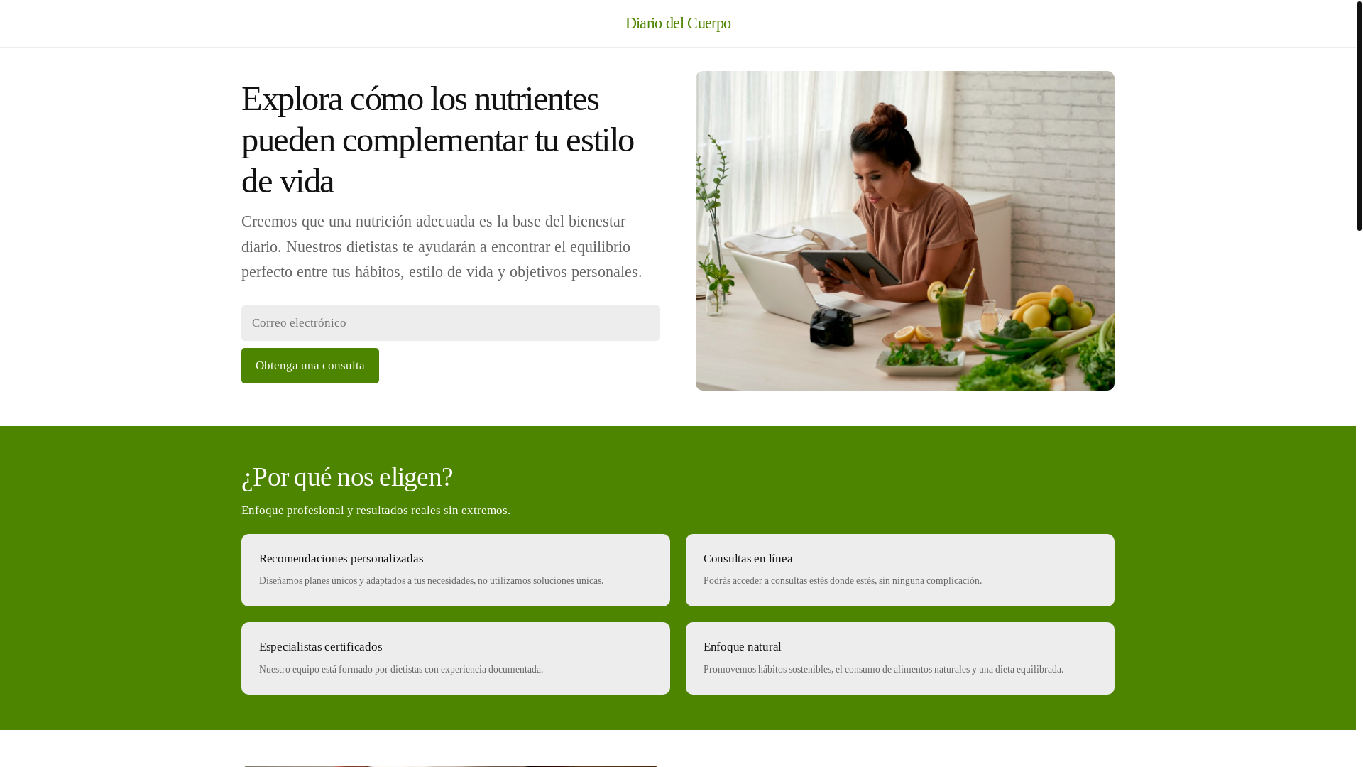 website screenshot of https://diariodelcuerpomi.info/