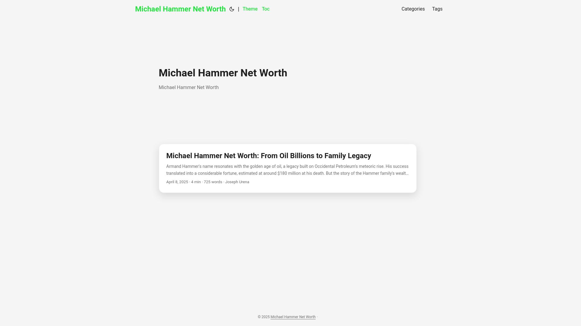 website screenshot of https://michael-hammer-net-worth.pages.dev/
