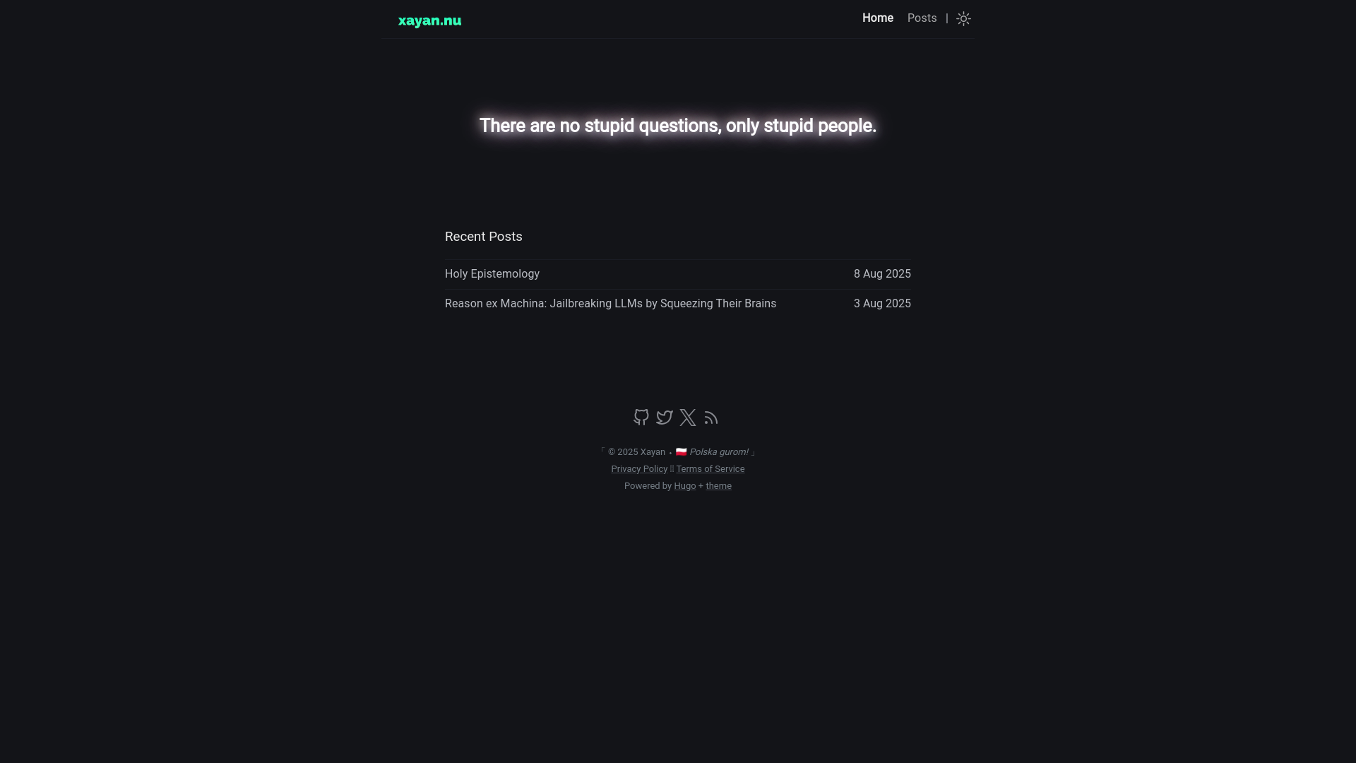 website screenshot of https://xayan.nu