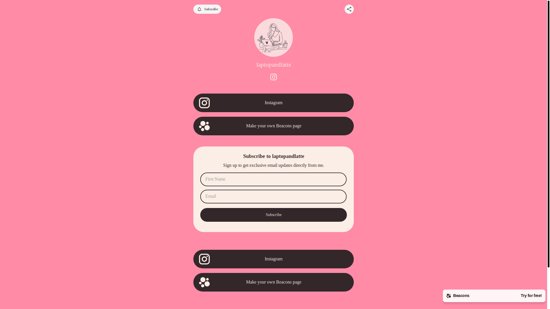 website screenshot of https://laptopandlatte.store/