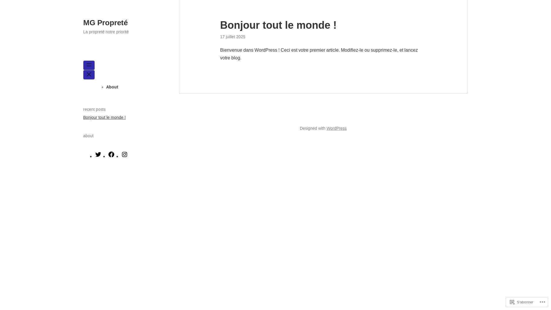 website screenshot of https://mgproprete.fr/