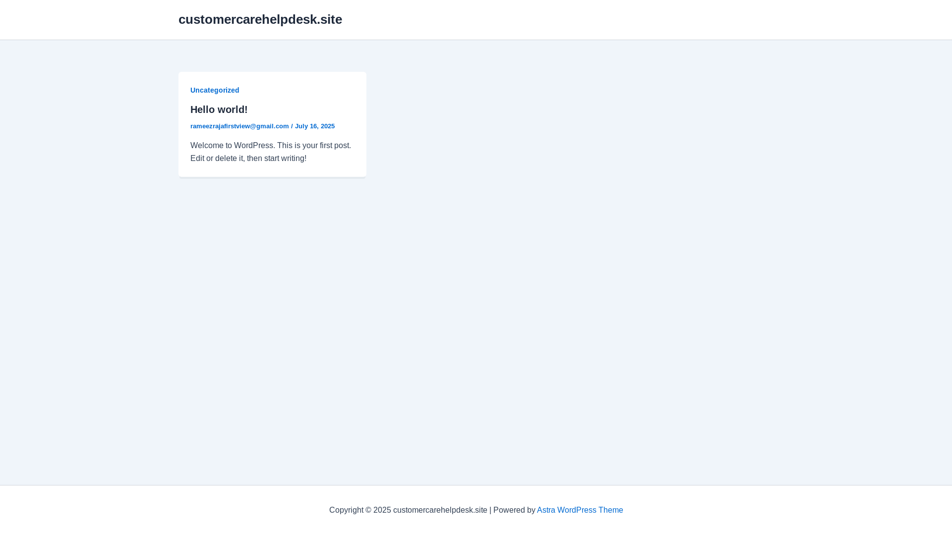 website screenshot of https://customercarehelpdesk.site/