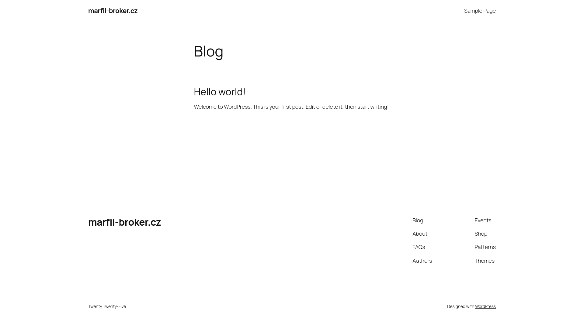 website screenshot of https://marfil-broker.cz/