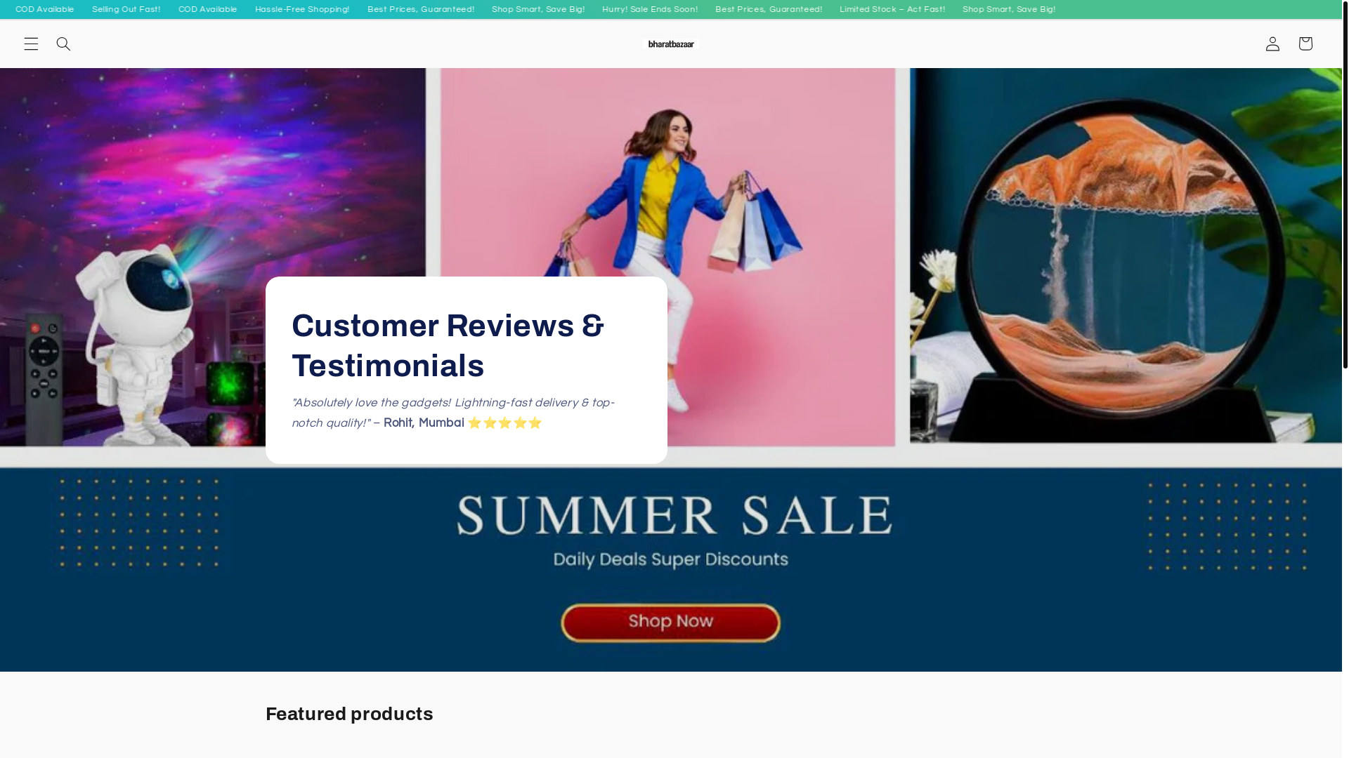 website screenshot of https://bharatbazaar.space/
