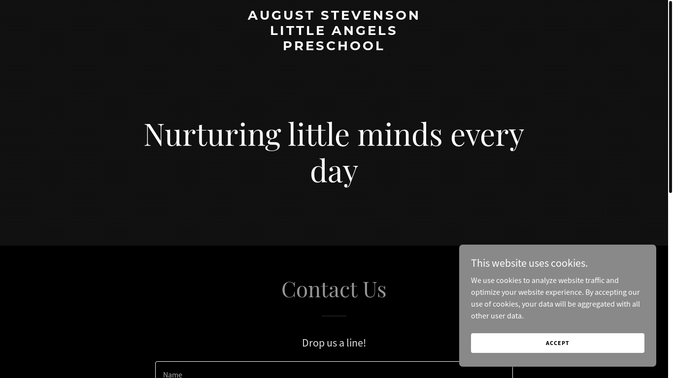 website screenshot of https://auguststevensonlittleangelspreschool.com/