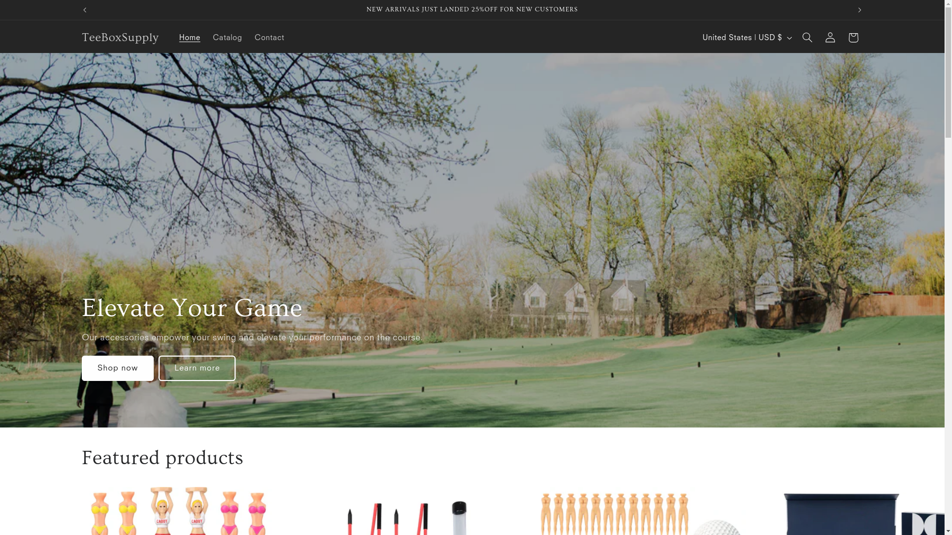 website screenshot of https://teeboxsupply.store/