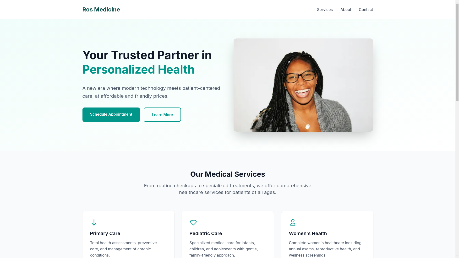 website screenshot of https://rosmedicine.com/