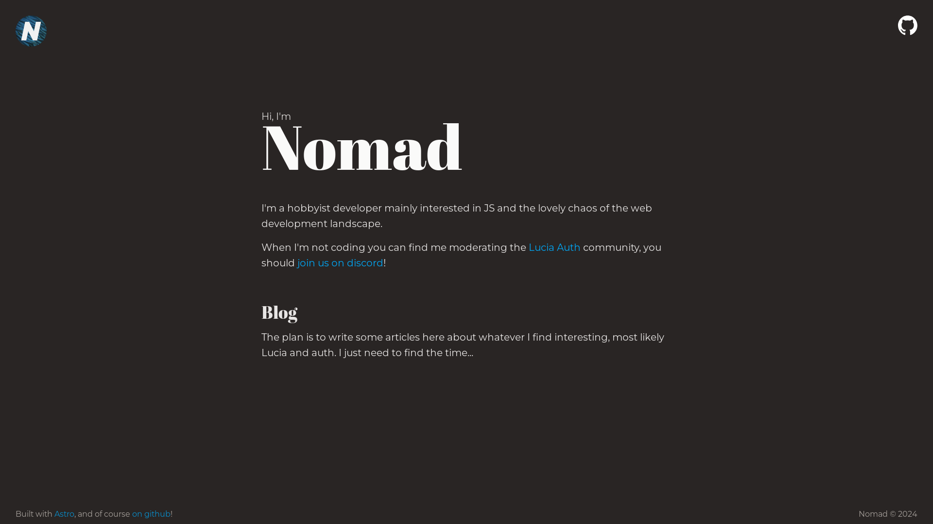 website screenshot of https://nomadwastaken.pages.dev/