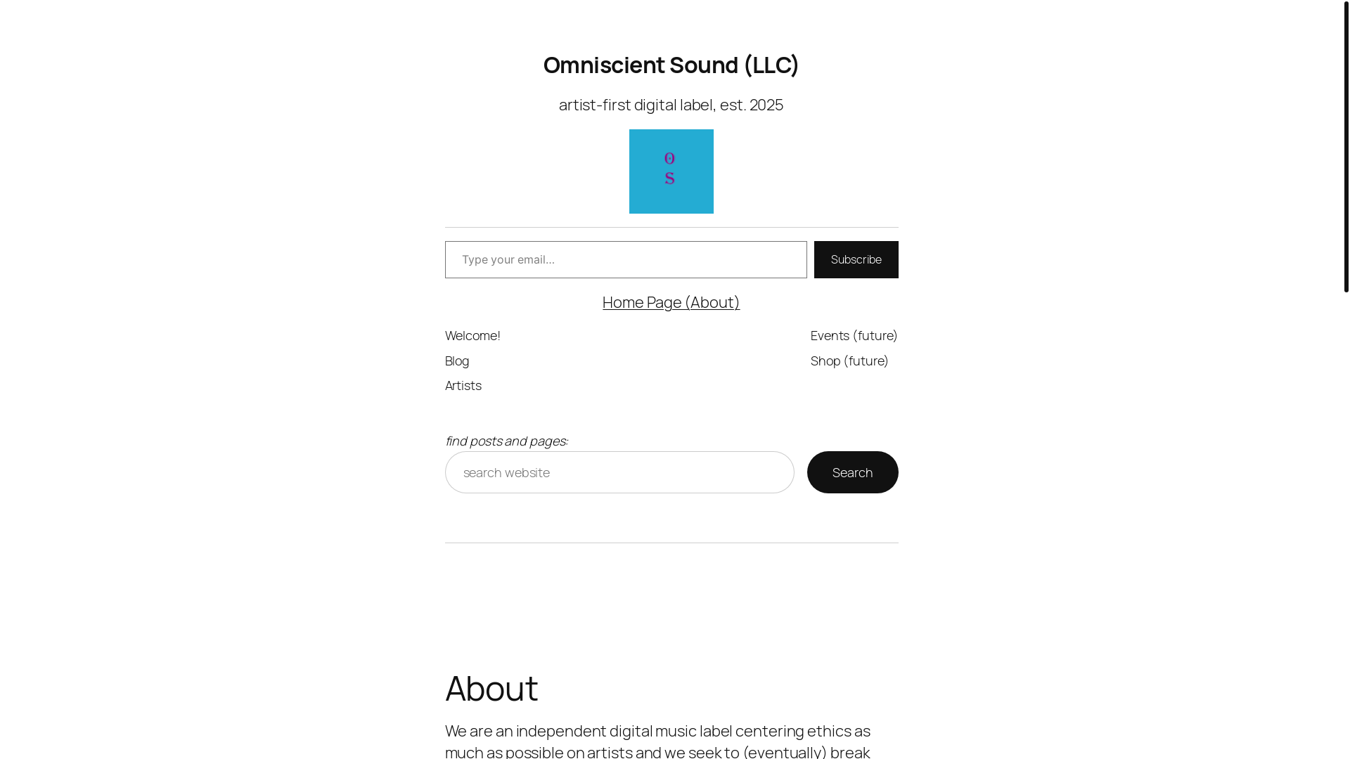 website screenshot of https://omniscientsoundllc.com/