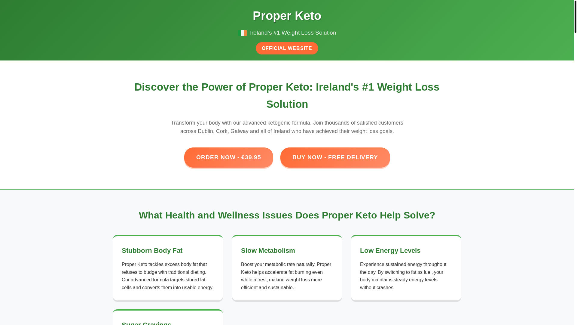 website screenshot of https://properketoireland.com/