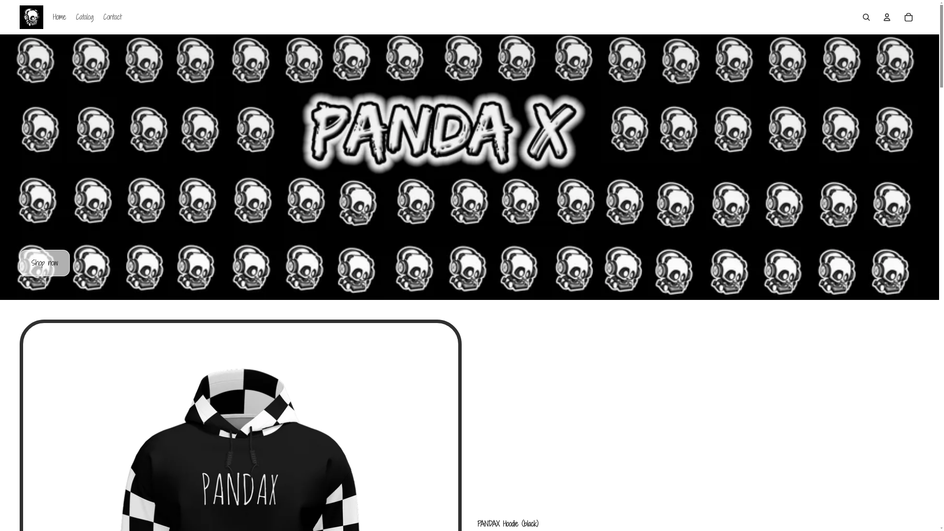 website screenshot of https://pandaxclothing.com/