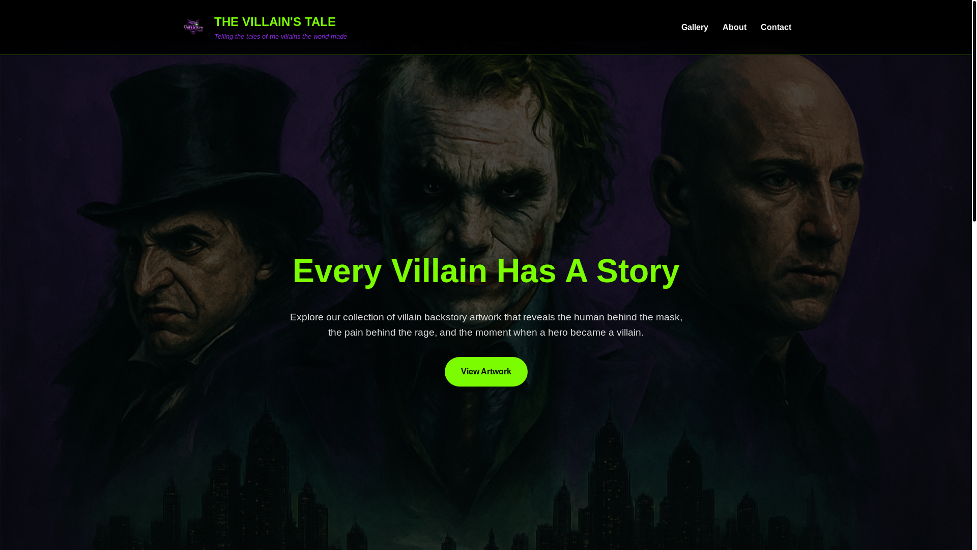 website screenshot of https://thevillainstale.store/