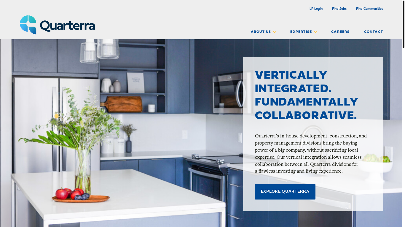 website screenshot of https://quarterra.com/