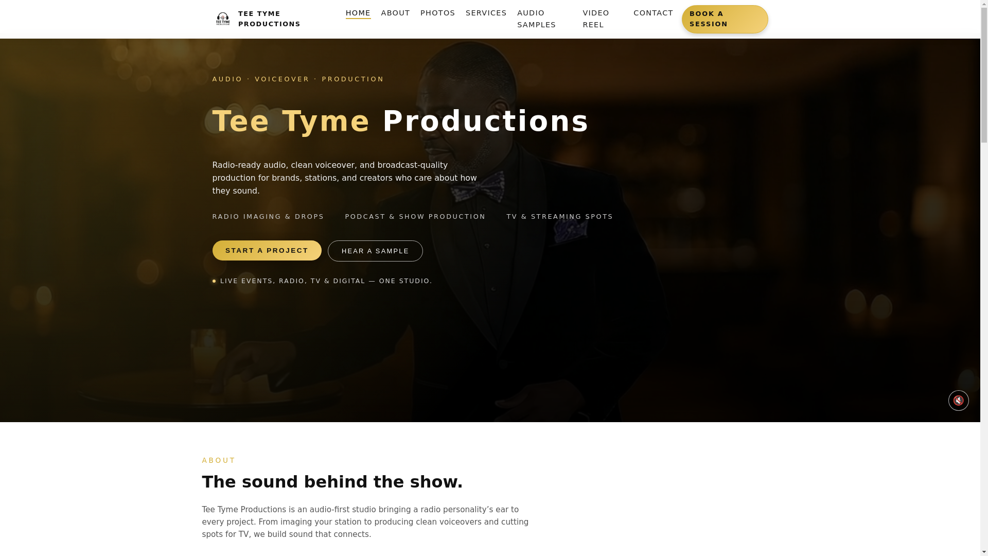website screenshot of https://teetymeproduction.com/