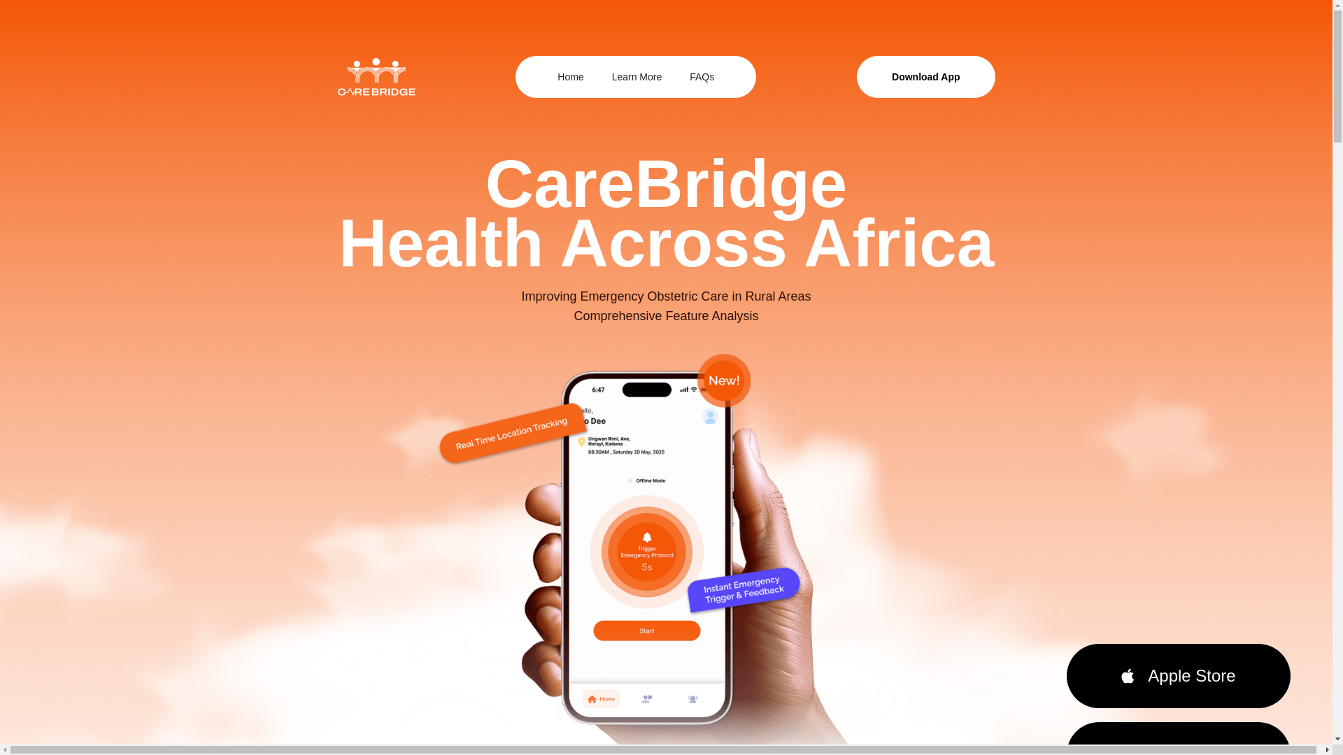 website screenshot of https://carebridge.ng/