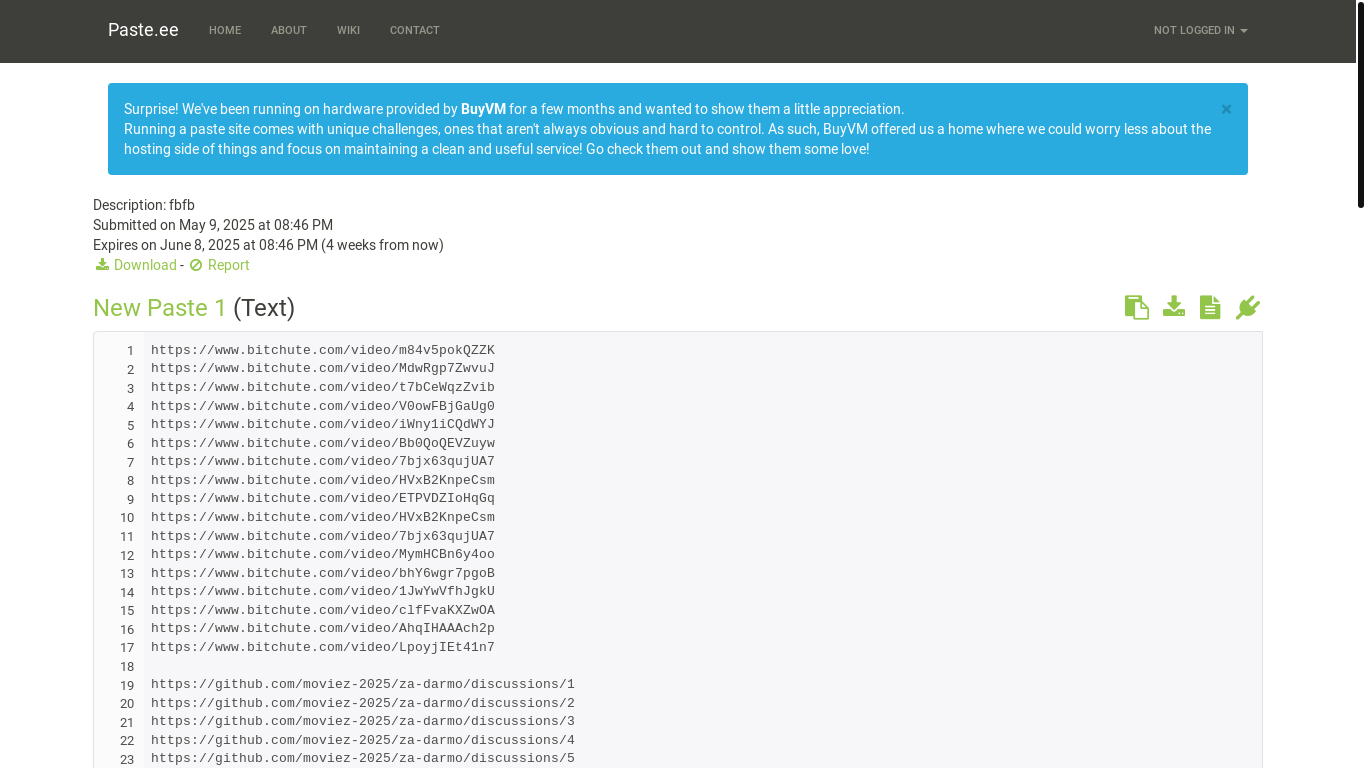 website screenshot of https://paste.ee/p/Pl46v5xq