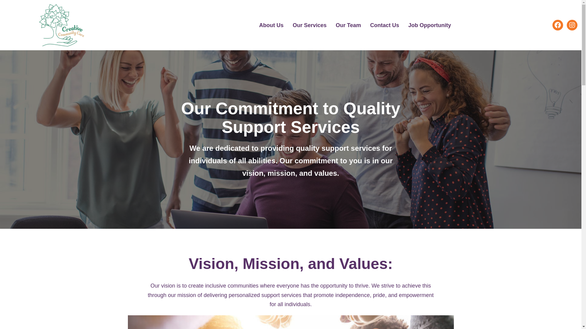 website screenshot of https://creativecommunitycare.online/