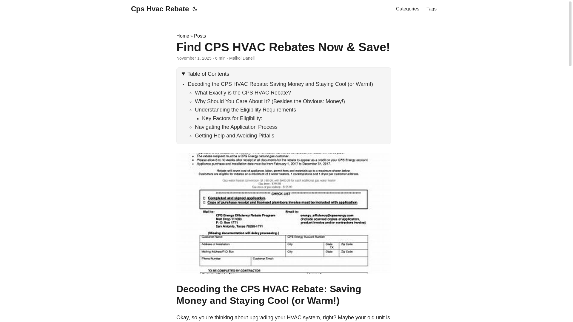website screenshot of https://cps-hvac-rebate.pages.dev/
