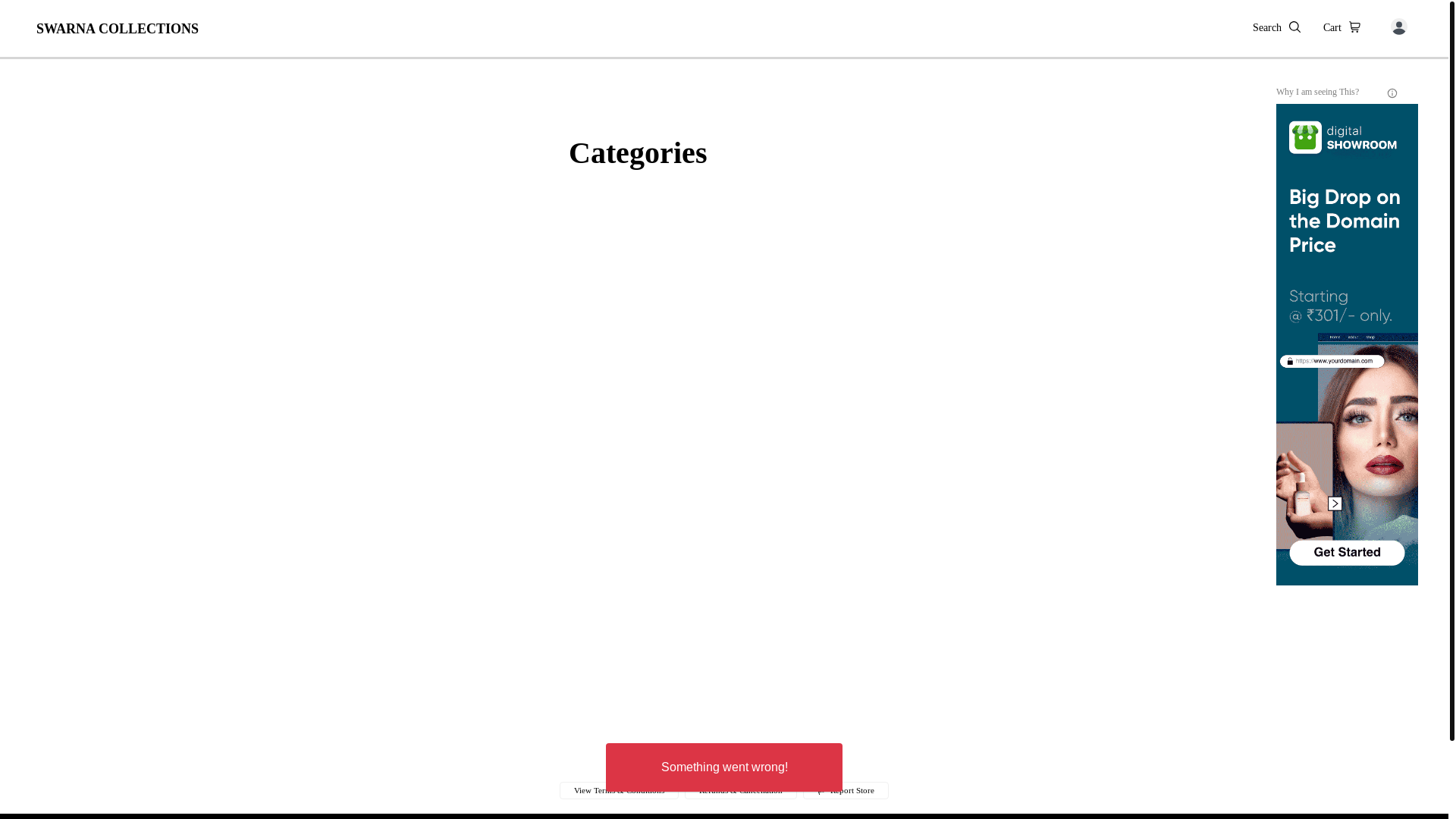 website screenshot of https://swarnacollections.co.in/