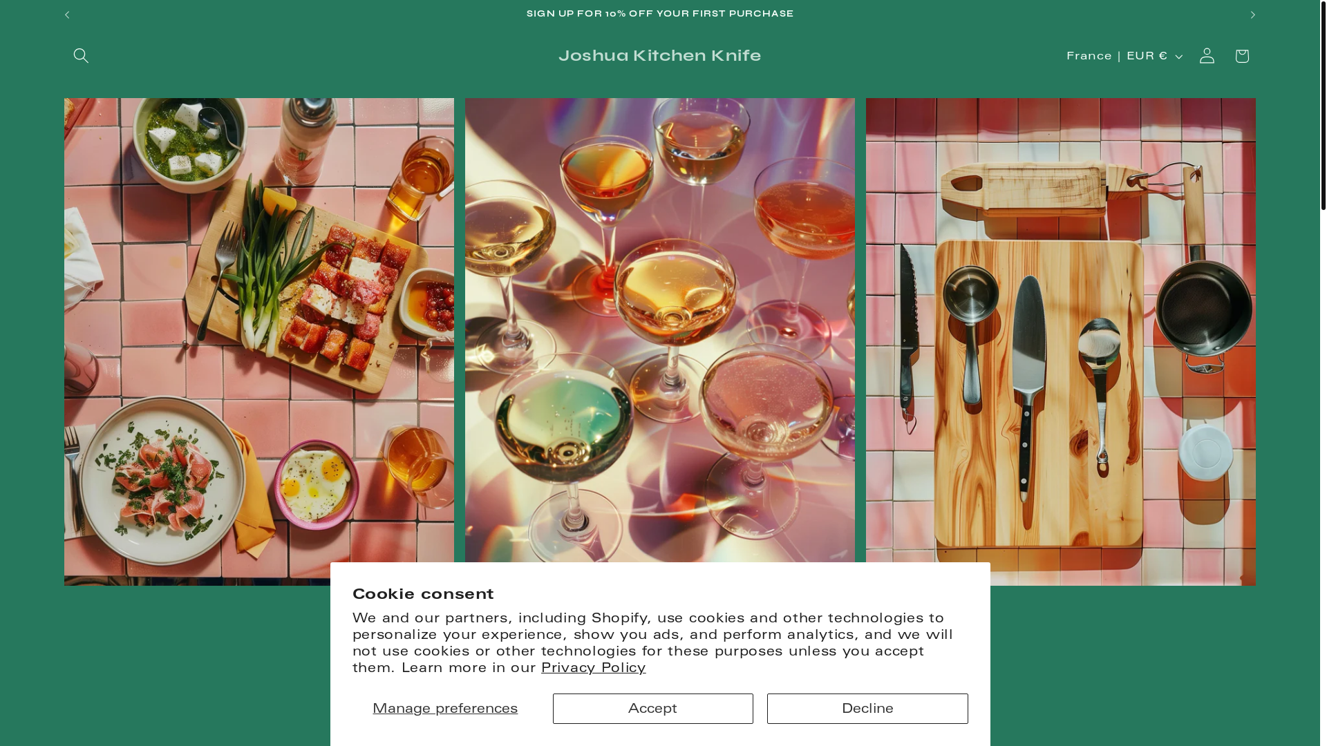 website screenshot of https://joshuakitchenknife.store/