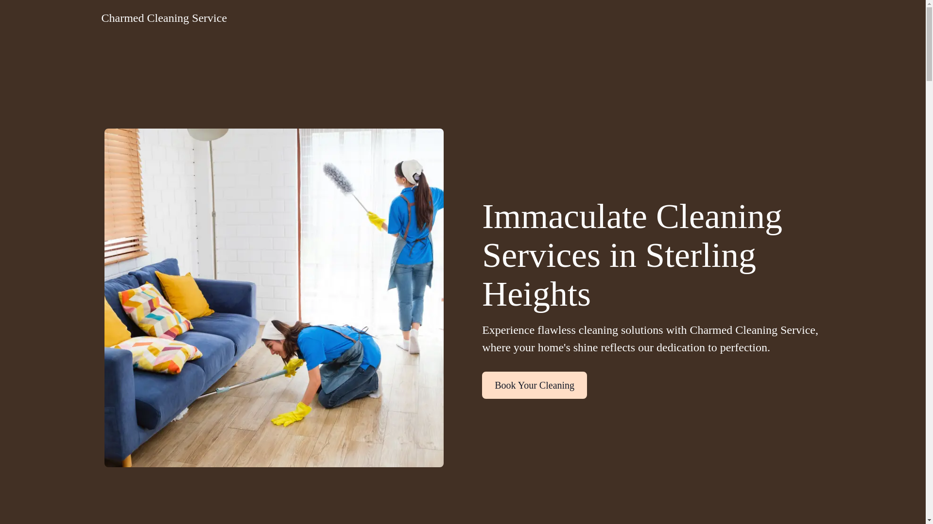 website screenshot of https://charmedcleaningbusiness.com/