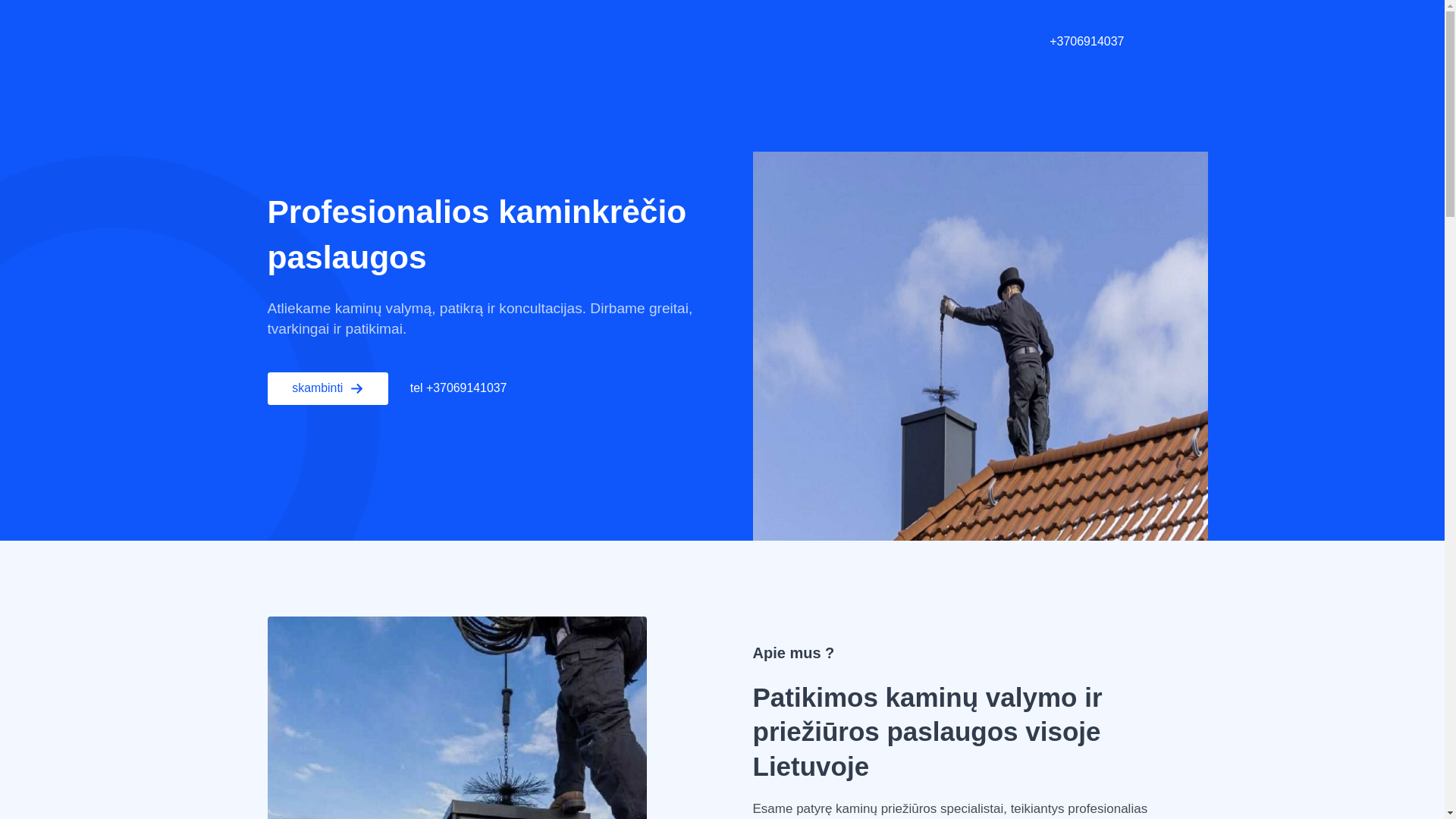 website screenshot of https://kaminkretys24.lt/