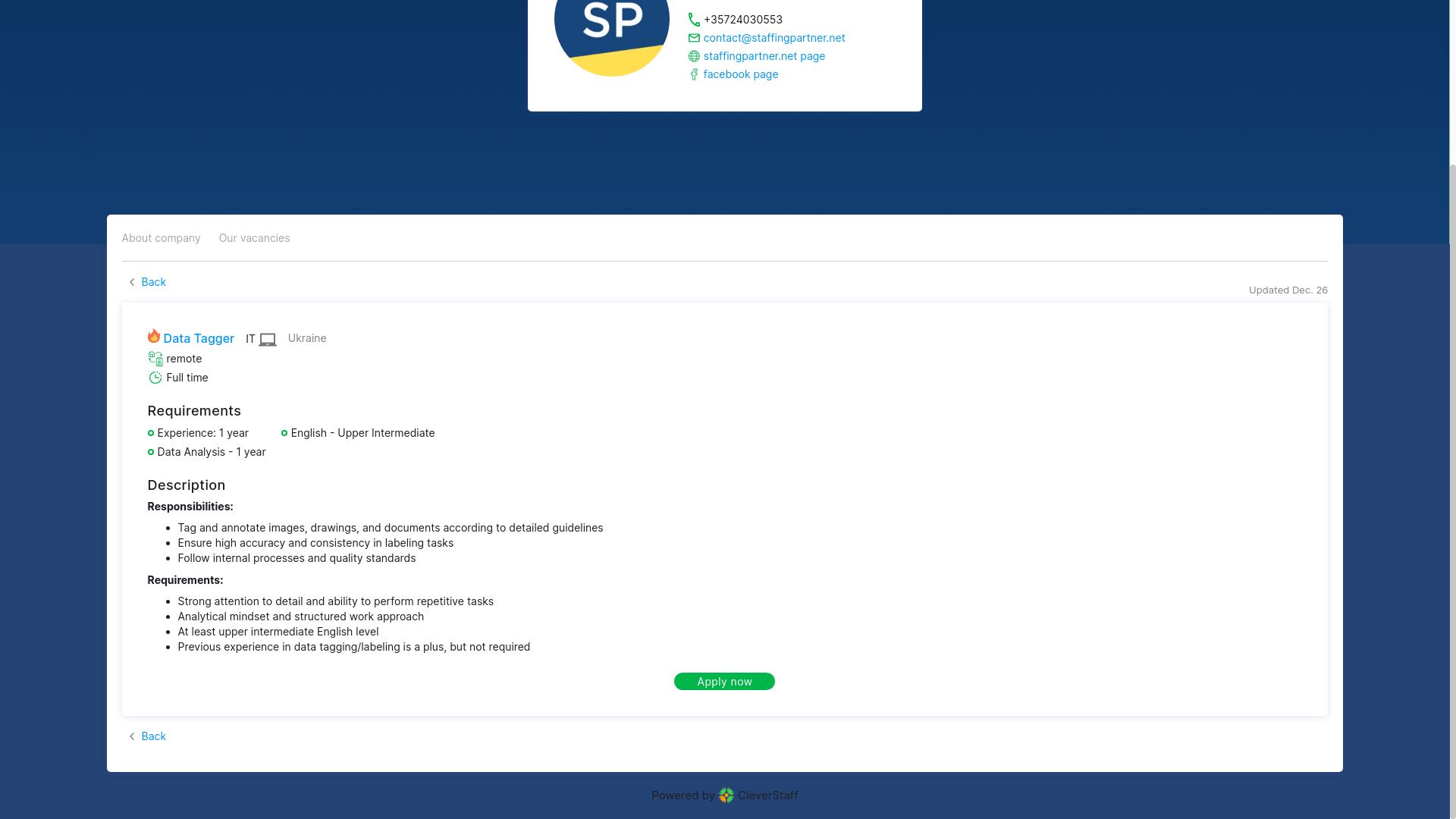 website screenshot of https://cleverstaff.net/i/vacancy-XwTInU